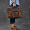 Evrak çantaları retro orijinal deri erkekler çanta erkek 14 inç dizüstü bilgisayar çantası iş evrak çantası omuz messenger çantaları çılgın at 230830