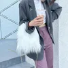 Sacos de noite Japão estilo de pelúcia para mulheres bolsas de designer de luxo bolsa 2023 em pele falsa imitação de lã de cordeiro strigoi cadeia mensageiro