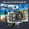 Camcorders Axnen H9R Action Camera 4K 30fps EIS 1080p 8x Zoom WiFi دراجة نارية للدراجة الخوذة مقاومة للماء CAM VIDEO H9 230830
