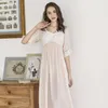 Women's Sleepwear Nightgown Women Cotton Lace Long Dress Romantic Summer Princess Sweet Style