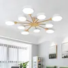 Lustres LED Modern Wood Chandelier Sala de estar Jantar Quarto Crianças Teto Deco Lustre Design Nordic Supension Luminárias