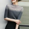 Maglioni da donna Estate Donna Top manica corta maglione lavorato a maglia Pullover Blusas Mujer De Moda 2023 Verano colletto alla coreana G615