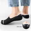 Men's Socks Fast Send 10 Pairs No Show Men Cotton Invisible Summer Silicone Non-Slip Sock Breathable Stripe Low Cut Ankle