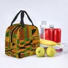 Lodowe pakiety worki 2023 Afrykański projekt tkaniny Kente Izolowany torba na lunch Afryka etniczna TOTE dla dzieci w wieku szkolnym Dzieci Przechowywanie