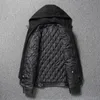 Couro masculino falso removível jaqueta com capuz masculino casaco de couro genuíno fino motociclista roupas dos homens inverno veste cuire homme 230831