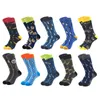 Chaussettes pour hommes 10 paires / lot Marque Qualité Hommes Coton Peigné coloré Heureux Drôle Chaussette Automne Hiver Chaud Casual longs Hommes chaussette de compression 230830