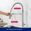 Kitchen Faucets Pull Out Faucet Sink Wall Mounted Single Cold Stainless Steel Tap