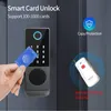 Fechaduras de porta Tuya App Smart Lock Ao Ar Livre À Prova D 'Água Wifi Dupla Face Impressão Digital Cartão de Senha Digital Dooor Eletrônico para Jardim 230830