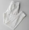 Pantaloni da uomo Harlan in lino casual per uomo estivo con leggings elasticizzati allacciati in cotone taglio aderente tendenza