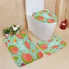 Duş perdeleri yaz meyve duş perdesi su geçirmez banyo perdesi turuncu limon banyo mat set mikrofiber karpuz halılar banyo dekoratif R230831