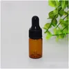 Bouteille de parfum en gros 1 ml 2 ml L Ambre Petites bouteilles en verre par flacon compte-gouttes pour huile essentielle 1000pcs / lot DHS Drop Livraison Santé Dhwng