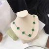 Colar de designer joias para mulheres colares de trevo de quatro folhas preto verde ágata longo 10/dez flores pingente madrepérola dia dos namorados noivado gif