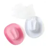 Berets branco elegante cowgirl chapéu com véu noiva casamento po traje adereços verão ao ar livre mulheres ocidental cowboy 2 peça