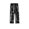 Calças de brim femininas calças largas mulher tie dye lavado reto perna larga cintura alta goth vintage streetwear denim casual hippie calças y2k pan 230830