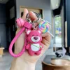 Keychain New 2023 Creative Strawberry Bear Car Key Pendant Exquisite Cartoon Nail Clippers Lovers ryggsäckhäng