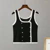 Womens Tanks Ice Silk Knitted Suspended Tank Top for Women Summer Slim Fit Underlay Inside Wear Fashion Brand Designer Sleeveless Tops