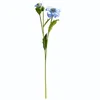 Flores decorativas 58cm artificial scabiosa flor azul pote americano sala de estar primavera floral decoração de seda ornamento