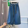 Skirts Denim Skirt Half Length Female Mid 2023 Spring/ssummer Fashion Split High Waisted A-line