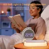 Wireless Chargers Multifunction Charger Pad Stand Clock LED Desk Table Lamp Night Light 15W Fast Charging Station Dock 230830