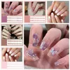 False Nails Press On Butterfly Nail Supplies Manicure Material Flower Fake Purple Pink Long Ballet Shaped