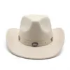 Chapeaux à large bord seau chapeau de cowboy occidental pour hommes hommes avec bande en cuir Cowgirl Jazz Cap Sombrero Hombre 230830