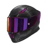 Casques de moto Crown Vintage Track Level Casque Casco Hommes et femmes Moto Full Face certifié en fibre de carbone hors route