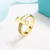 anel de designer feminino anel de nó de corda luxo com diamantes anéis de moda para mulheres joias clássicas banhado a ouro 18K presentes de festa rosa com logotipo e caixa