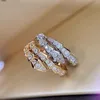 Designer Love Ring novas senhoras corda nó luxo com diamantes anéis de moda para mulheres jóias clássicas 18K banhado a ouro rosa presente de festa de casamento