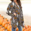Suéter de mujer Cárdigan de Halloween Moda Calabaza Animal Gato Impresión Chaqueta Abrigo de manga larga Mujer Otoño Invierno Ropa 230831
