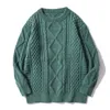 Swetry damskie lakible solidny kolor tkany wzór dzianin sweter vintage ponadgabarytowe ciepłe pulovery mężczyźni kobiety wolne moda 230830