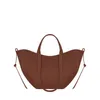 2024 Tonca Textured Duo Schoudertas Camel Numero Un Nano Ma Le Cyme Tote Dames Crossbodytassen Dame Handtas Leren Tas Luxe Halve Maan Onderarm Schoudertassen mm