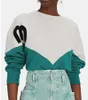 Designertröja Isabels Marants Flocking Printing Casual Loose Pullover Sweatshirt Kvinnor Långärmad tröjor Hoodie