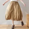 Women's Pants 2023 Arrival Korea Style High Waist Loose Summer Wide Leg Cotton Street Fashion Women Casual Calf-Length Culotte