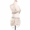 Outros conjuntos de jóias cadeia de corpo mulheres cintura cinto top sutiã arnês verão biquíni gota de água bodychain festival t200508 entrega dharu