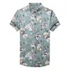 T-shirts pour hommes 2023 Fleurs d'été Imprimé Satin Beach Wear Lisse Doux Cosy Rose Fantaisie Mode Homme Vêtements Grande Taille Blouse Lâche Tops Hommes