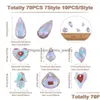 Ciondoli 70 pezzi pendenti in vetro sfaccettato lacrima a forma di cuore di cristallo per collana braccialetto fai da te ciondola l'orecchino creazione di gioielli consegna di goccia Dhra8