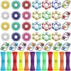 Spinning Top 48Pcs Jouets sensoriels anti-stress comprennent des anneaux sensoriels Finger Fidget Ring Roller Chain Apaisant Marble Fidget Toys Party Favors 230830