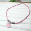 Розовое персиковое сердце вязаное ожерелье для женщин летом, сладкий, прохладный, острый и милый японский стиль