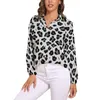 Camicette da donna Camicetta in pelle di animale ghepardo Elegante stampa leopardata monocromatica Camicie streetwear a maniche lunghe da donna alla moda Top oversize