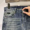 Puls szie mens jeans calças casuais calças de grife remendo bordado versão superior moda jeans