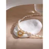 Anhänger Halsketten Yhpup Herz Anhänger Kragen Halskette Elegante Natürliche Süßwasser Perle Kette Halskette Edelstahl Schmuck Weibliche Geschenk 230831