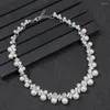 Necklace Earrings Set Vintage Elegant Anniversary Gift Women Bridal Wedding Jewelry Dangle Korean Style