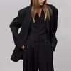 女性用スーツスーツジャケットレイペルミニマリズムスタイルソリッドカラーデザインオーバーコートビジネスエレガントファッションルーズカジュアルコート