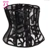 Black Fishnet Leather Underbust Corset Bustier Sexy Lingerie Espartilhos E Corpetes Corsets Gothic Clothing Korsett For Women262H