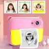 Kameror Kids Instant Print Camera Thermal Paper Adhesive Digital Phone Printing Fill Light Video Girls Boy Child Q230831