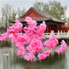 Fleurs décoratives 2023 branche de fleur de cerisier artificielle soyeuse haute simulation prune japonaise pour décoration de mariage mural floral 120 cm