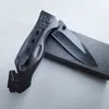 Faca dobrável ao ar livre lâmina de aço inoxidável bolso faca acampamento alumínio lidar com edc cortador talheres preto