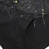 Женская толстовка с капюшоном дизайнерские толстовки качество толстовок Пара свитер одежду модное костюм черно-белый розовый паук веб-график S-XXL