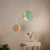 Lampade a sospensione Luci moderne Guscio di ferro nodico Ristorante Soggiorno Lampada a sospensione Bar creativo Negozio di abbigliamento Luce a LED rotonda a colori