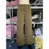 Women's Pants Echoine Low Waist Pocket Cargo Streetwear Y2K Harajuku Parachute Beige Sweatpants Wide Leg Joggers Trousers Clothes